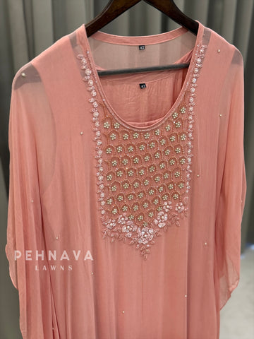 Pearl Embroidered Kaftan Set