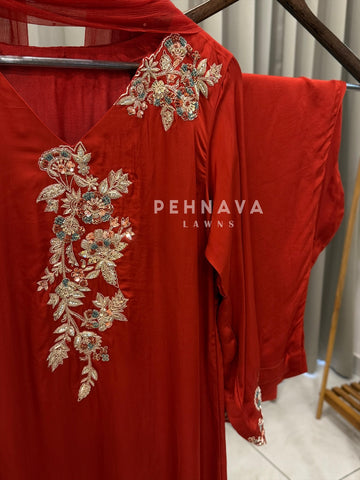 Premium Crepe Embroidered Suit