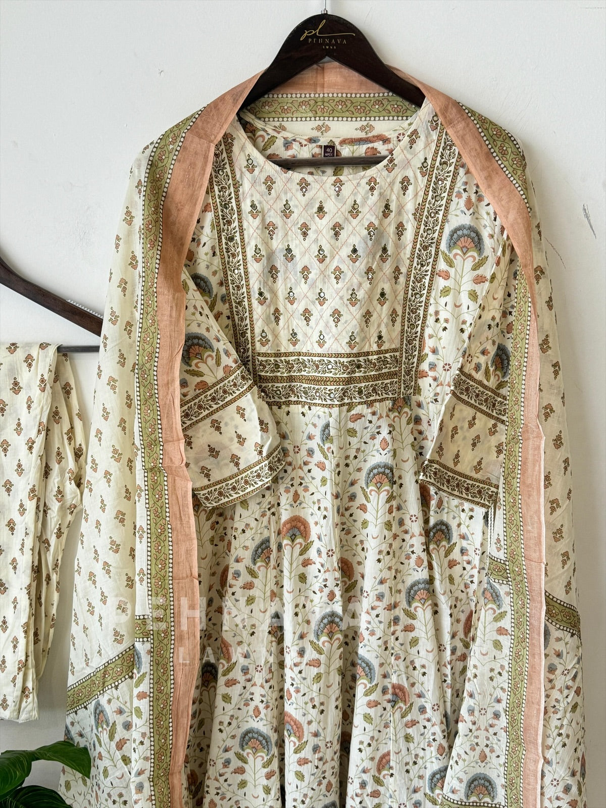 Off-White Patterned Suit-18545 - Pehnava Lawns
