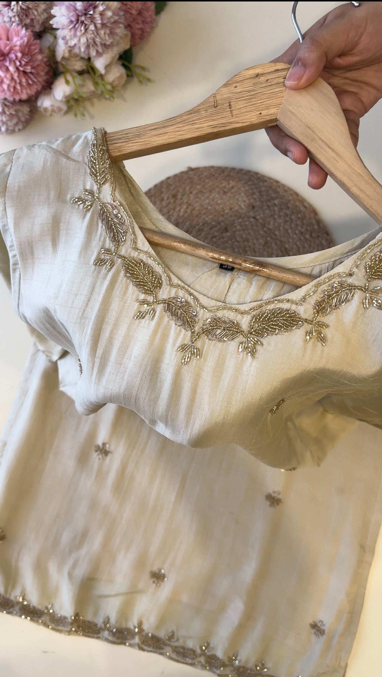 Silk Handworked straight cut suit