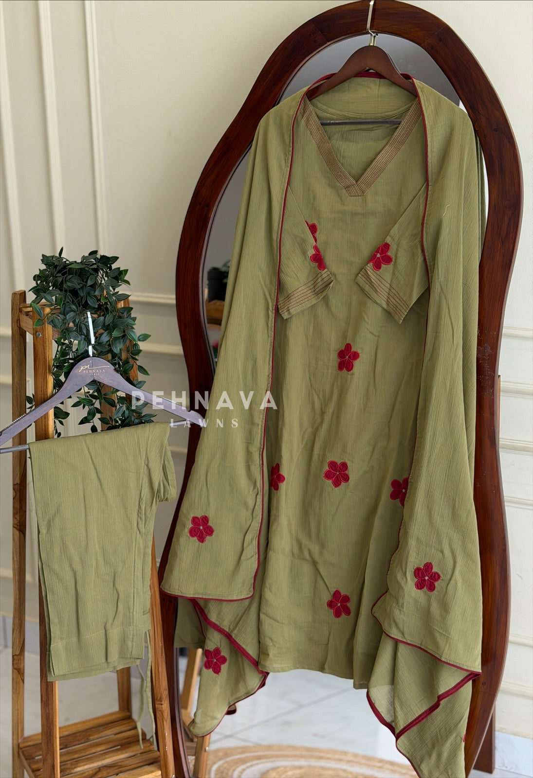 Floral Embroidered Suit