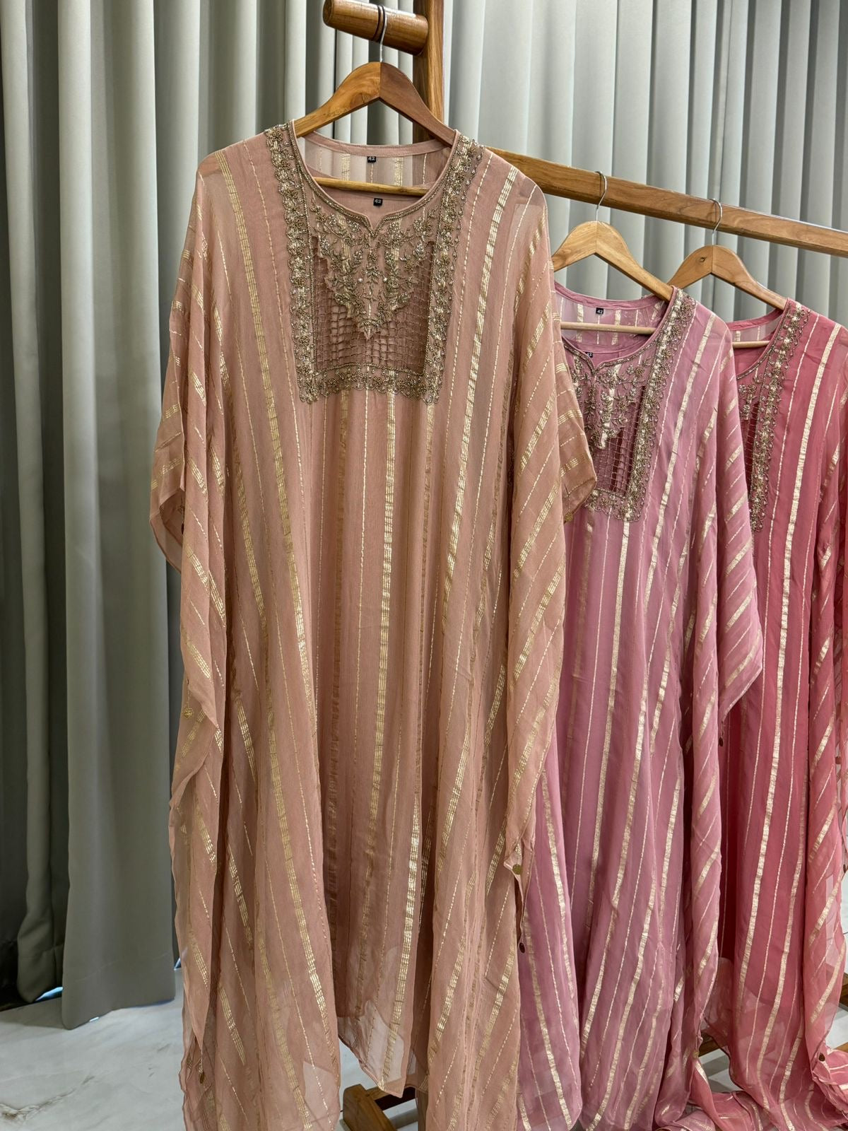 Organza Handworked kafthan with Zari-line