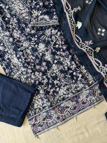 Classic Floral Embroidery Cotton Suit Set