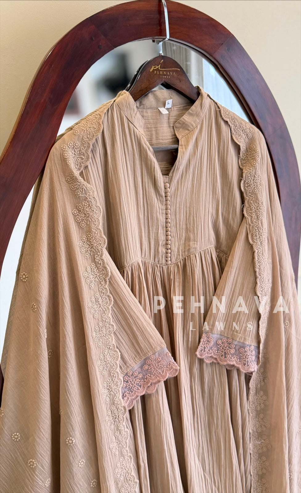 Lace-Trimmed Kurta Set-6404