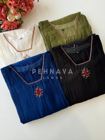 Premium Mul-Chandheri Handworked Suit - Pehnava Lawns