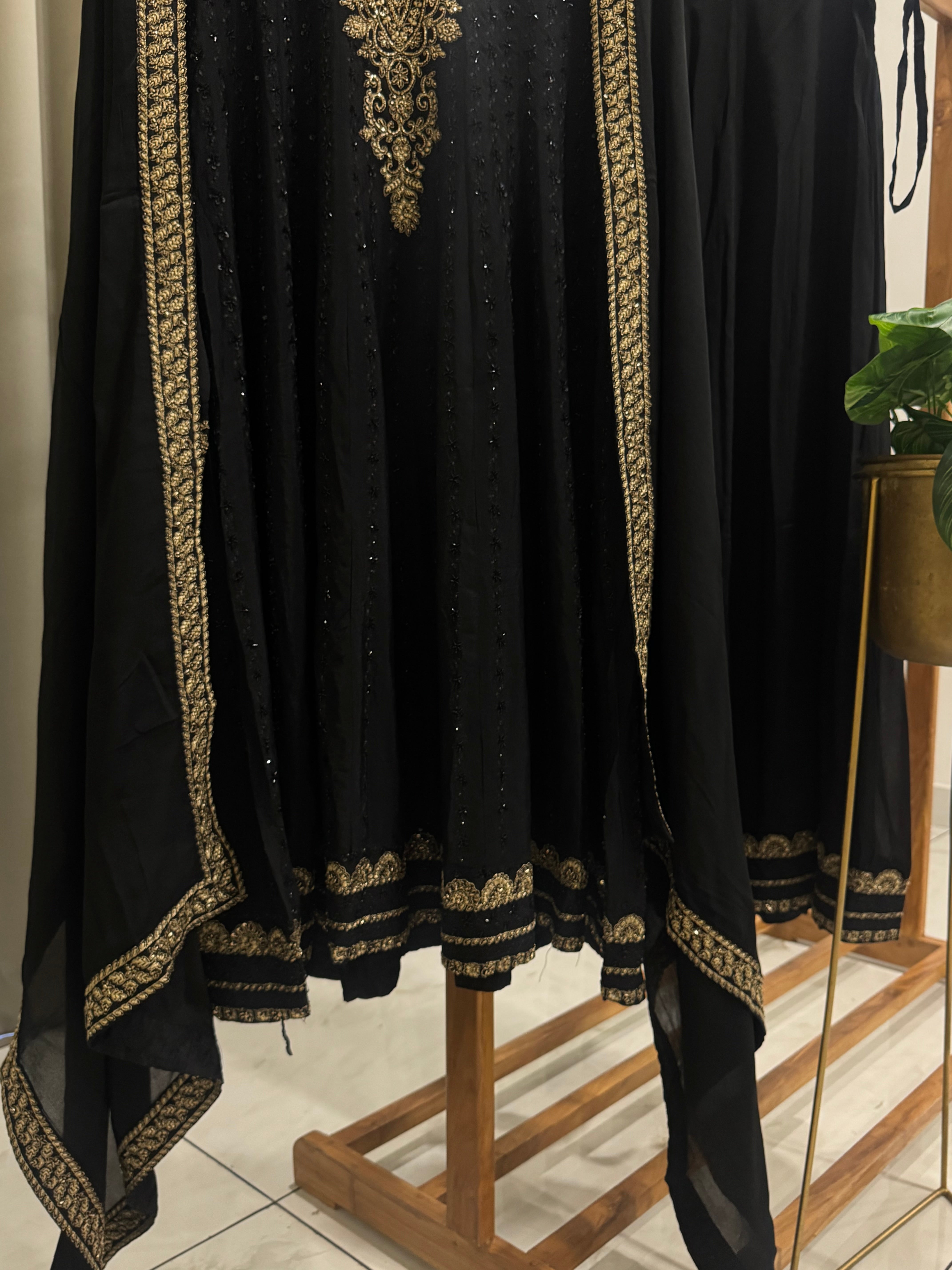 Handworked peplum style dress with skirt