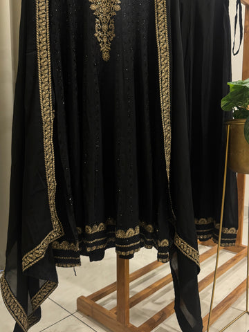 Handworked peplum style dress with skirt