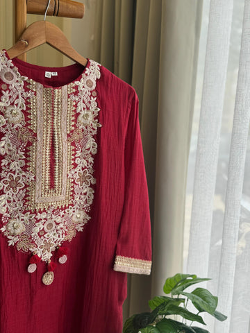 Premium Indo western Mulchanderi Two piece Set