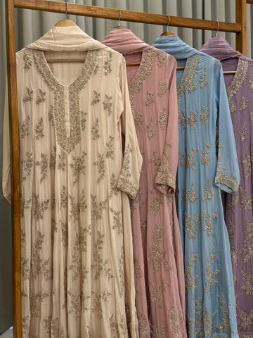 Chinnon Handworked full flaired Anarkali-239