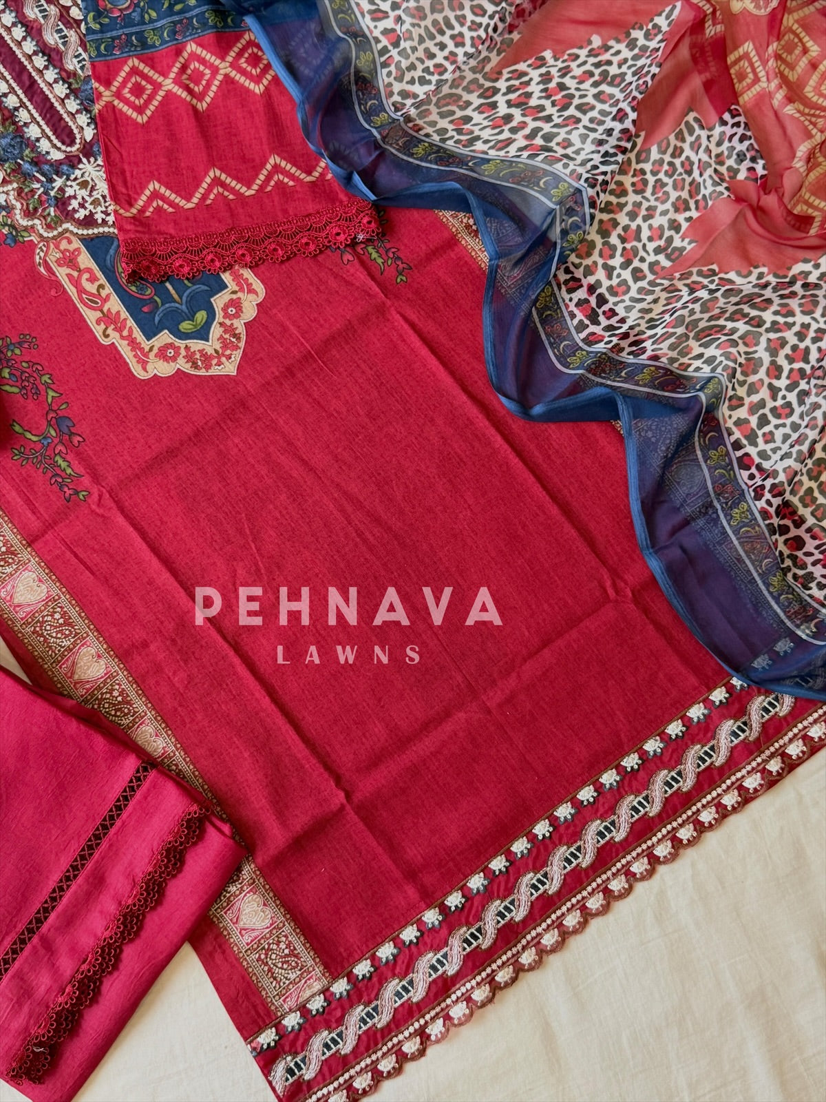 Printed Unstitched Suit-1500 B - Pehnava Lawns