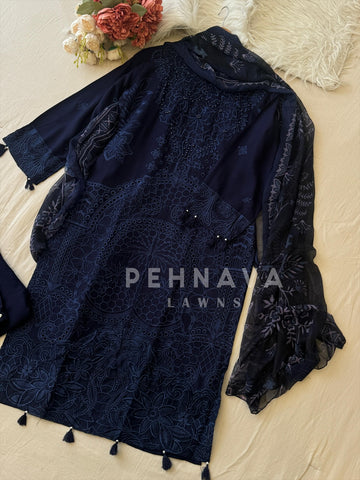 Semi-stitched Embroidered Rayon Suit 1454 - Pehnava Lawns