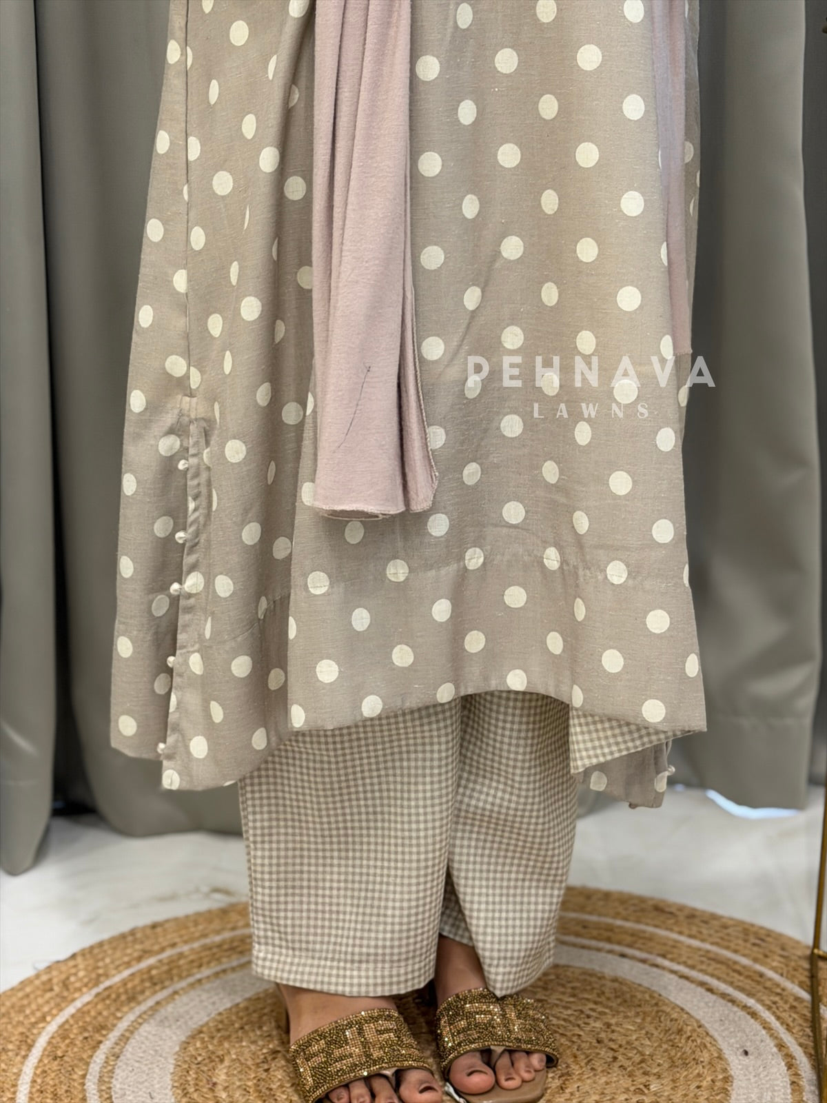 Polka Dot Bell Sleeve Two Piece Set