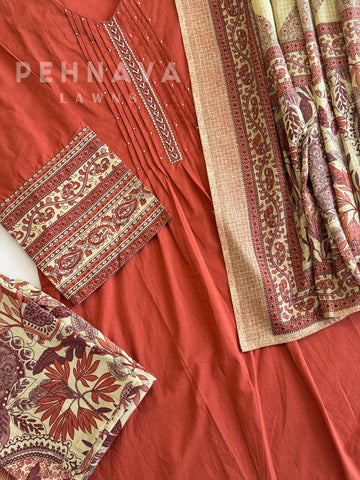 Pure Cotton Printed Suit Set - Pehnava Lawns