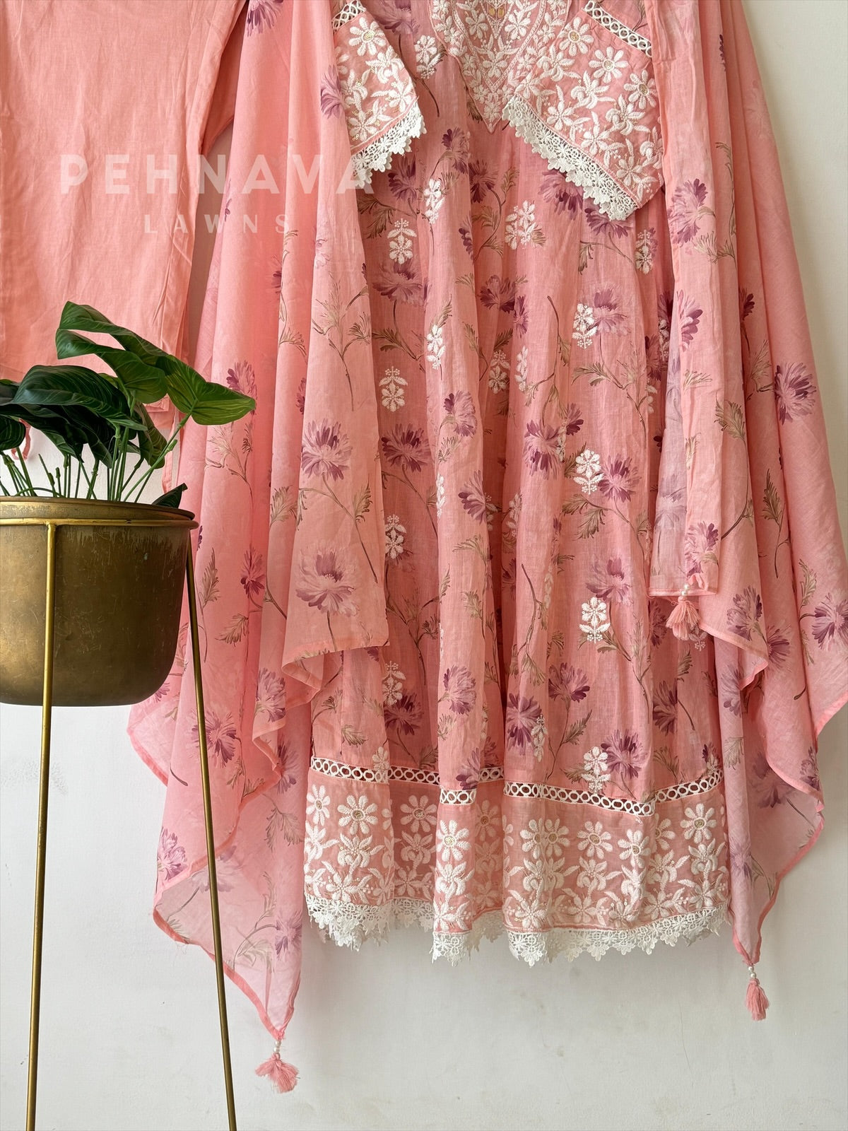 Mulcotton With Chikankari Embroidery Attire-3411