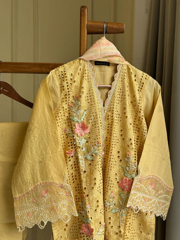 Binsaeed Cut work Embroidered Suit-0893
