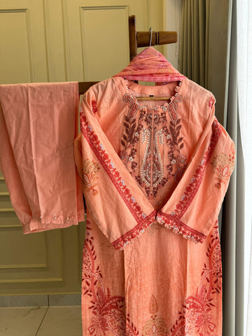 New Stitched Embellished Floral Suit-4