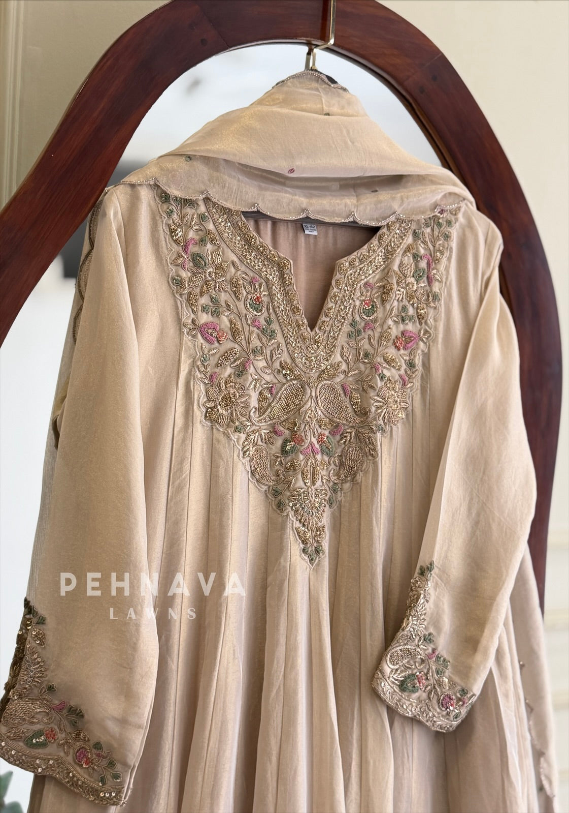 Zardozi Embroidered Yoke Anarkali Suit 6204