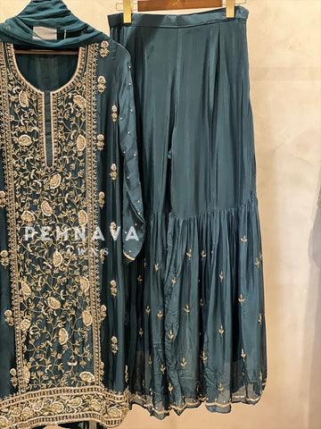 Heavily Handworked Sharara with Pure Chiffon Dupatta