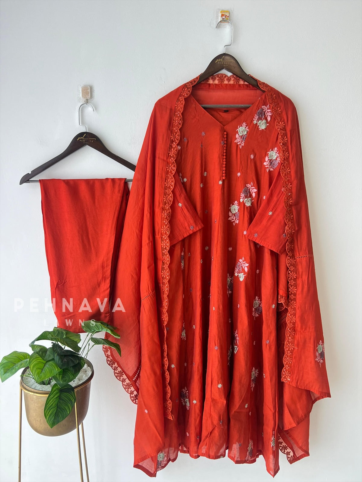Embroidered Three Piece Suit-15686