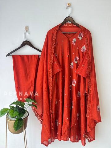 Embroidered Three Piece Suit-15686