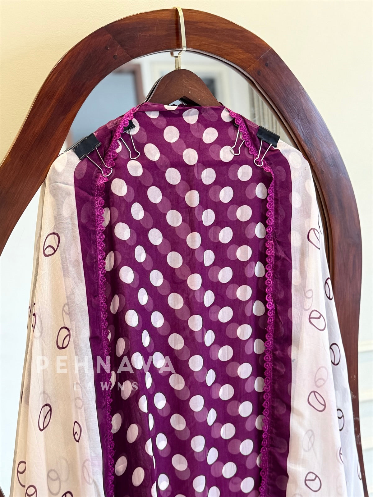Polka Dot Unstitched Suit-3584