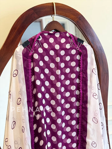 Polka Dot Unstitched Suit-3584