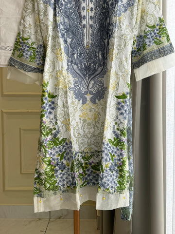 Pakistani printed suit ft-Cutwork embroidered dupatta-01