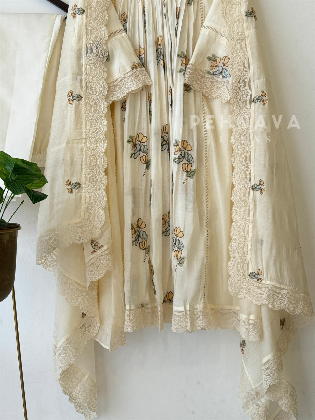 Soft Work Chanderi Set 12695