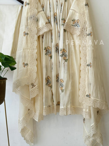 Soft Work Chanderi Set 12695