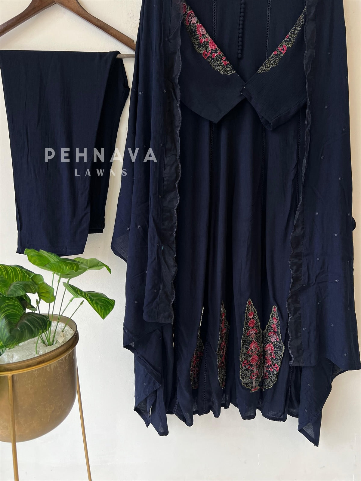 Crinkled Rayon Anarkali-6098