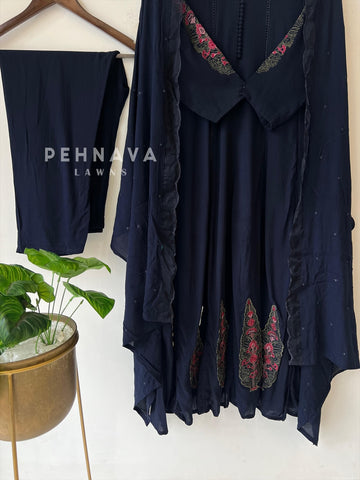 Crinkled Rayon Anarkali-6098
