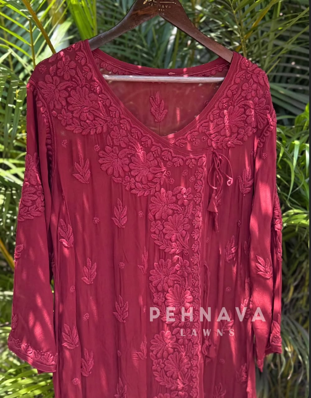 Angrakha Chikankari Embroidered Suit(12-15 Dispatching Time )