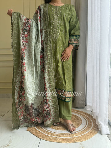 Cotton Embroidered Suit Ft.Cotton Duppatta-3537