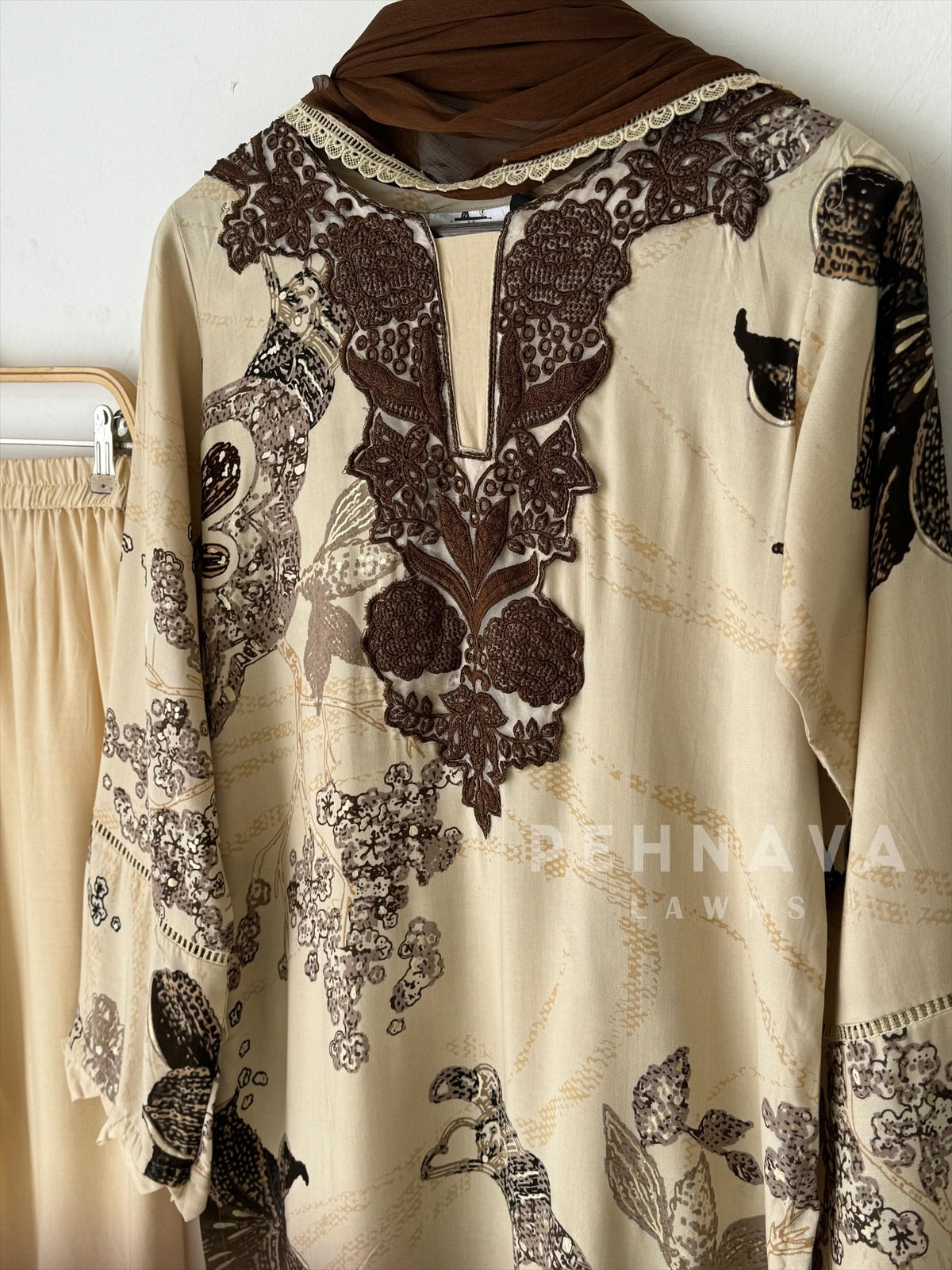 New Floral Embroidery Kurtha Set-143