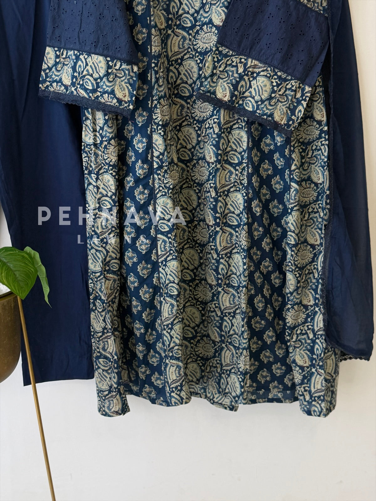 Kalamkari Paisley Printed Three-Piece Set-13104