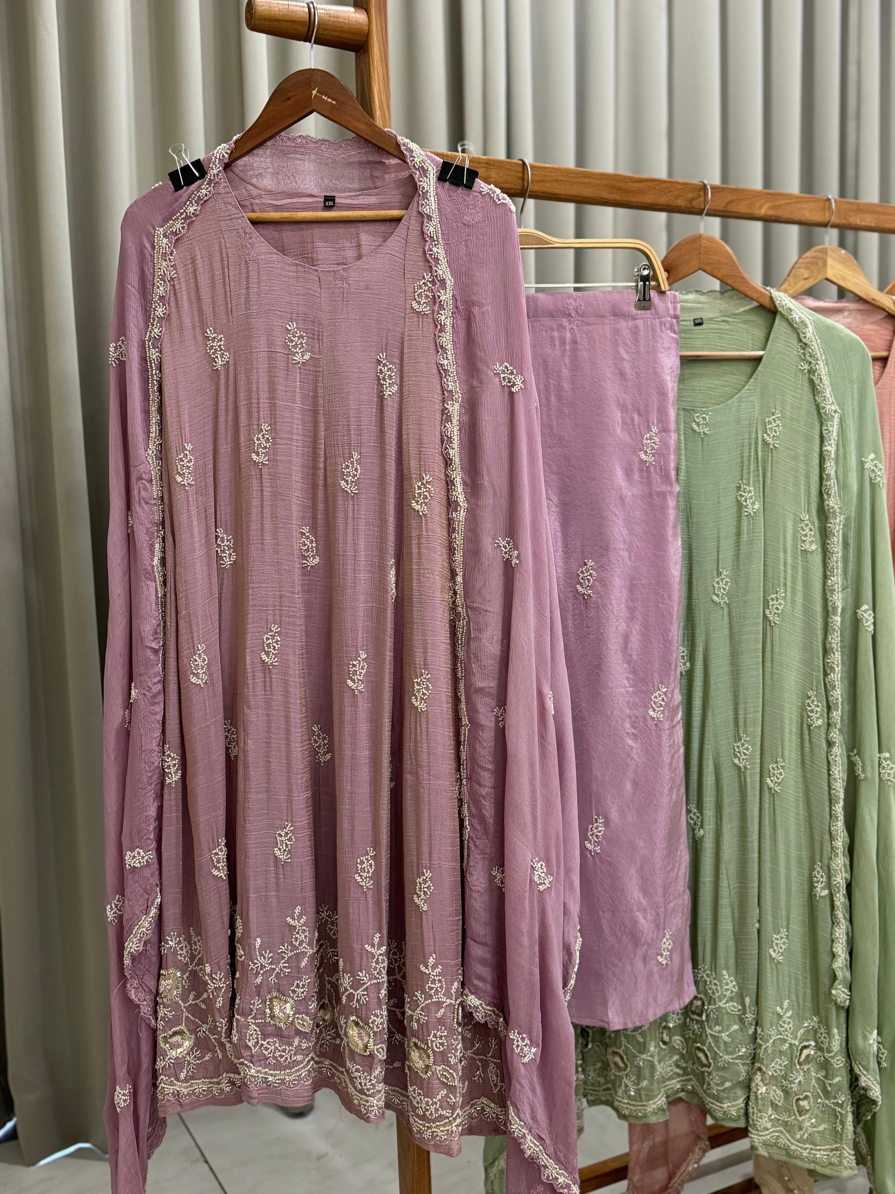Crinkle Tissue handworked suit-6397