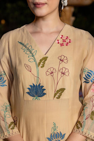 Premium mul chandheri embroidered  suit-4599