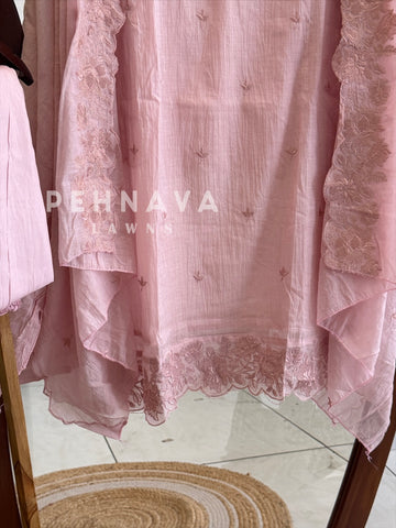 Chanderi Floral Embroidered Unstitched Suit 1160SK