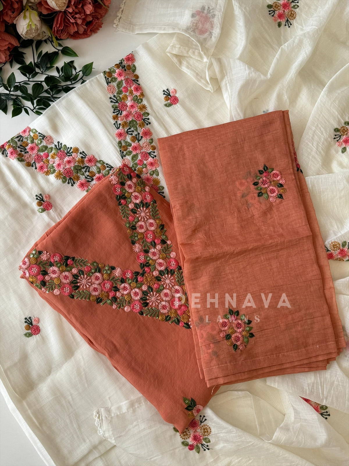 Embroidery Rich Dress Material 12708 - Pehnava Lawns