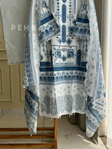 Embroidered Printed Cotton Set-1102