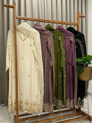 Premium Handworked Chin-non 3 piece Suit - Pehnava Lawns