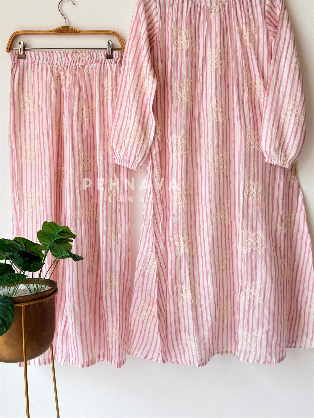 Stripe Embroidered Co-ord Set-4147 - Pehnava Lawns