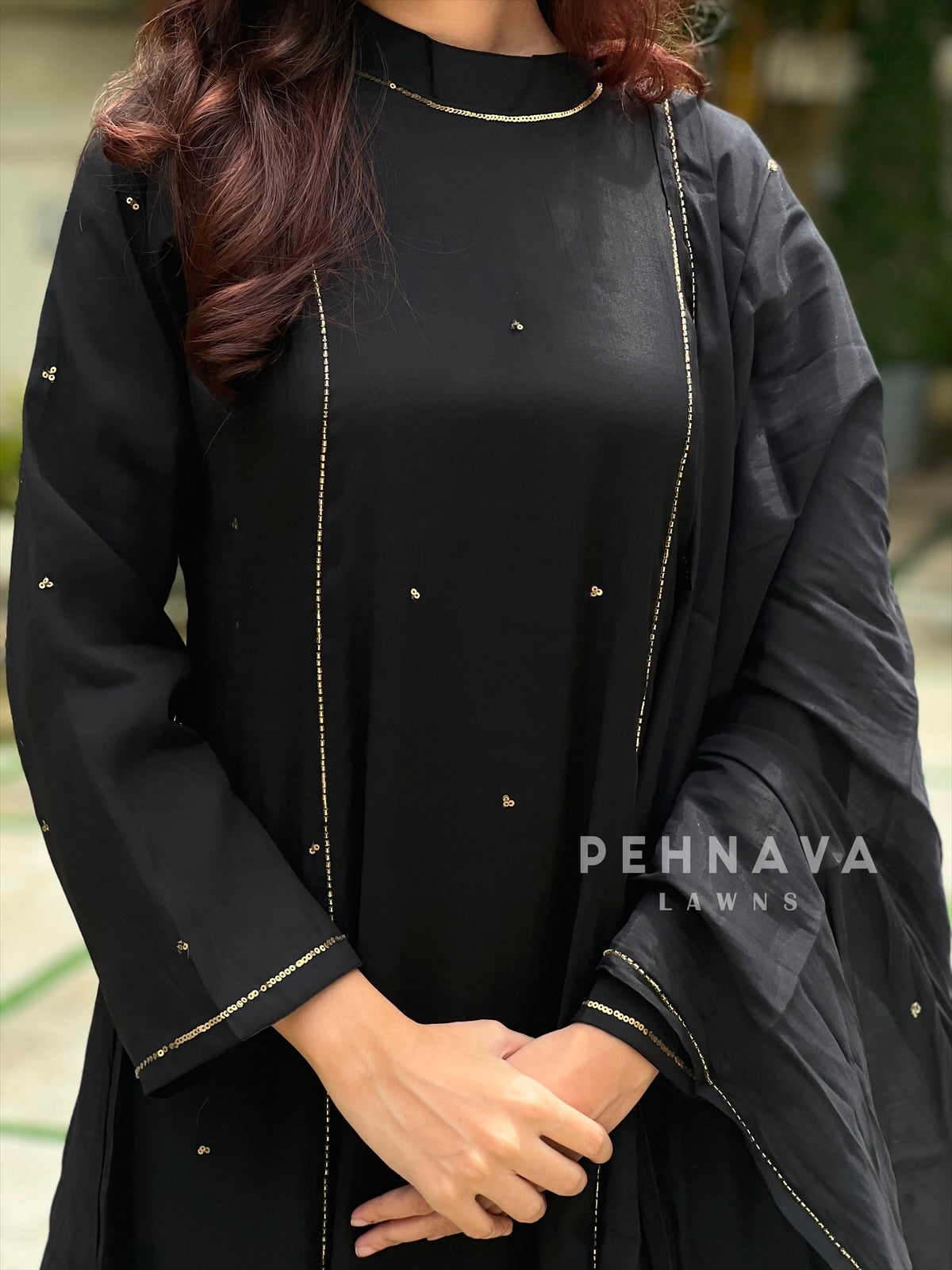 Handworked panel Anarkali Ensemble H-183