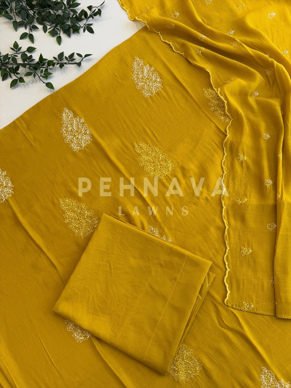 Chanderi Embroidered Suit