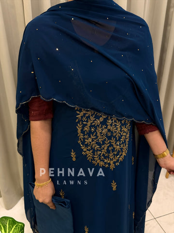 Premium Handworked Chiffon Unstitched Suit-SM-806