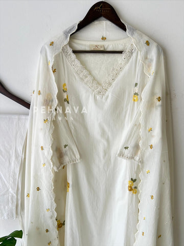 Panel Cut Embroidered Suit-16566