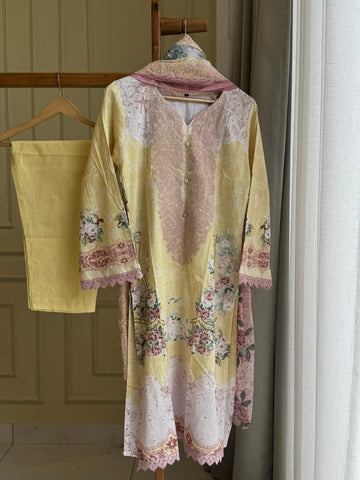 Cotton Casuals with Embroidered Dupatta-3905