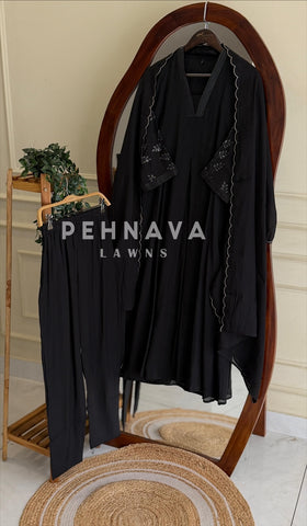 Pintuck V-Neck A-Line Suit Set