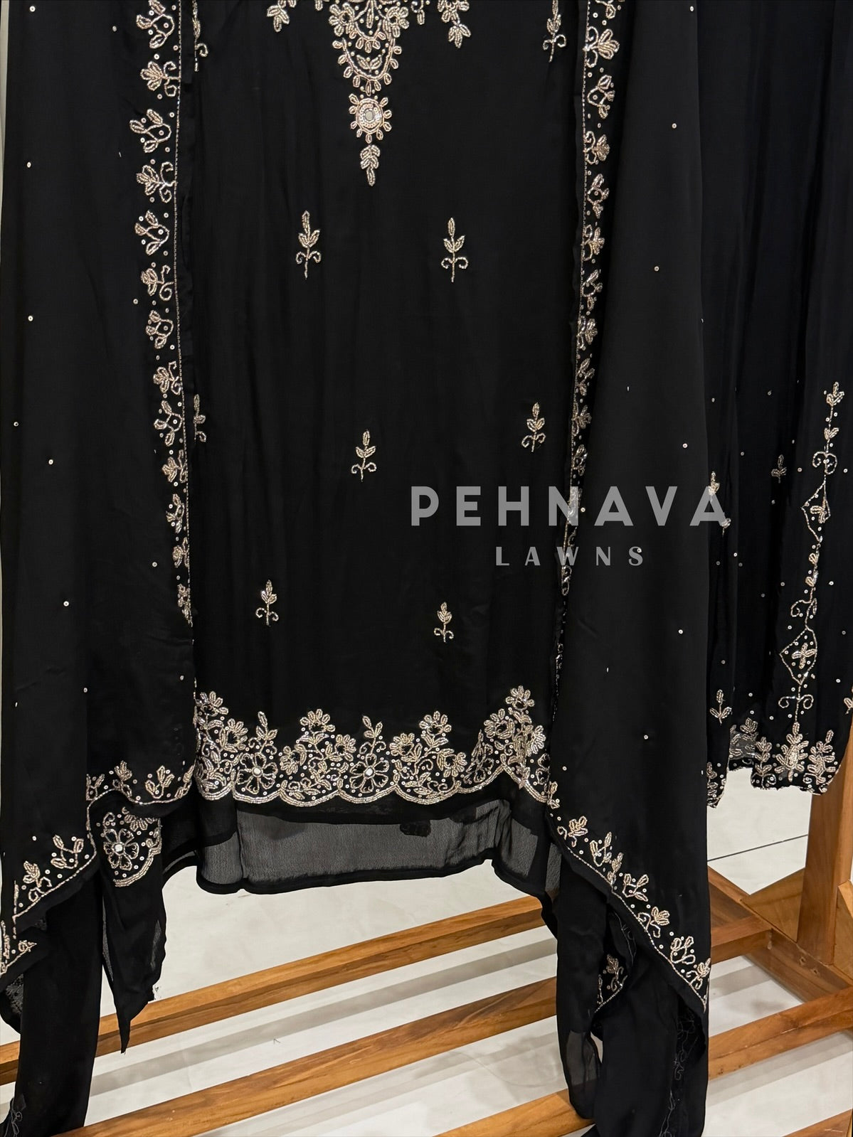 Premium Chinnon Handworked Semi Stitched Suit
