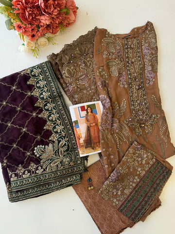Luxurious Chiffon Embroidered Unstitched Suit-5